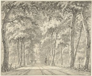 Vista de uma avenida com o Castelo de Karlsruhe de Johann Goll van Frankenstein (I)