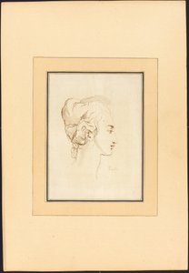 Cabeça de uma mulher de Johann Gottlieb Prestel after Guercino