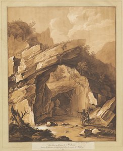 Vista da Gruta de Heilbrunn, perto de Salzburgo de Johann Gottlieb Prestel, after Schellinger