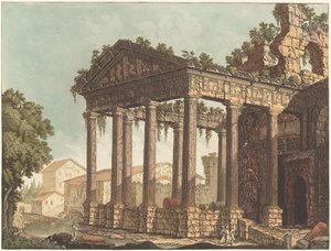 O Templo de Hércules em Cori de Johann Gottlieb Prestel, probably after Alessandro Moretti