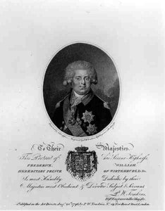 Retrato de Frederico Guilherme III (1770-1840), Príncipe Hereditário de Wirtemburg, gravado por Peltro William Tomkins (c.1759-1840), publicado por PWTomkins, em 20 de agosto de 1796