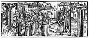 Um fólio de Boethius, Consolação da Filosofia, 1910. de Johann Gruninger