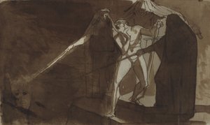 Macbeth e as Três Bruxas. Ilustração para Macbeth de Shakespeare, IV,1