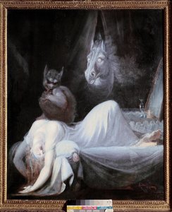 O pesadelo. Pintura de Johann Henrich Fussli (Fuseli) (1741 - 1825), Escola Suíça