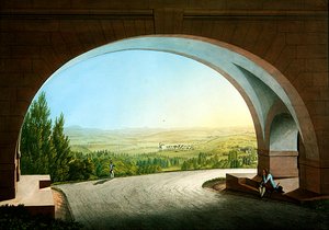 Wilhelmshöhe, Kassel, Alemanha (guache no papel) de Johann Heinrich II Bleuler