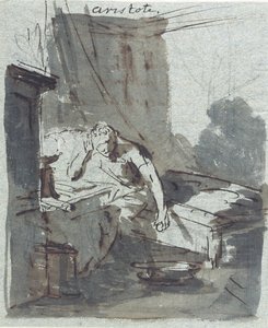 Aristóteles (grafite, tinta e papel) de Johann Heinrich Tischbein