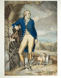 Retrato de Johann Wolfgang von Goethe no país (aguarela sobre papel)