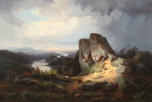 Paisagem do Oeste 1853 (Óleo sobre tela) de Johann Herman Carmiencke