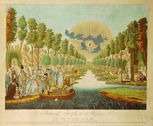 Chegada do Imperador José ao Eliseu ... (gravura) de Johann Hieronymus Loeschenkohl