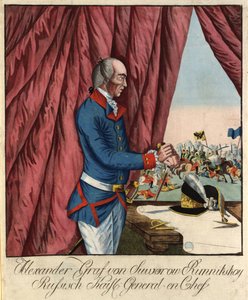 Marechal de Campo Generalíssimo Príncipe Alexander Suvorov 1729-1800, c. 1790. de Johann Hieronymus Loeschenkohl