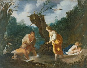Latona transformando os camponeses em sapos, c.1644 (óleo em cobre) de Johann Hulsman