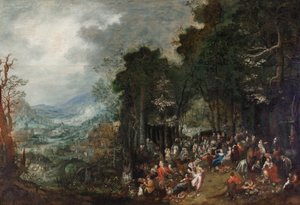 Paisagem com festa de Johann Jakob Hartmann