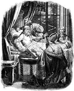 Henrique, o Leão, antes de sua morte em Brunswiek Ilustração da história do povo alemão de E. Duller, 1840