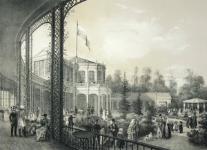 A estação ferroviária em Pavlovsk, 1840-1850. de Johann Jakob Meier