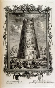 Plano da Torre de Babel visto de lado