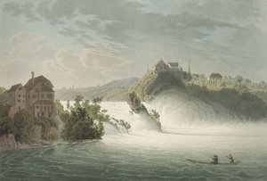 As Cataratas do Reno, gravadas por J. Hurlimann de Johann Jakob Wetzel