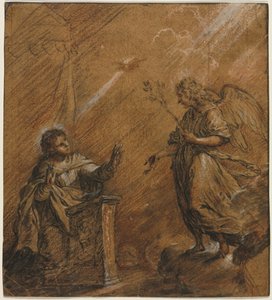 A Anunciação, no último terço de 1600s. de Johann Jakob von Sandrart