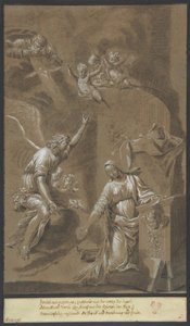 A Anunciação, final do século XVII. de Johann Jakob von Sandrart