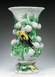 Vaso Meissen Schneeballen, meados ao final do século 19 (porcelana) de Johann Joachim (after) Kändler