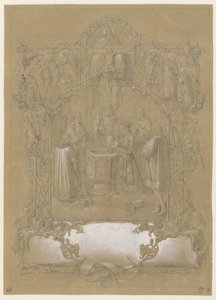 Design para um cartão de batizado de Johann Klein (attributed to)