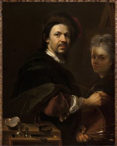 Autoportrait avec sa femme - Self-Portrait with Wife - Jan (Johann) Kupecky (Kupetzky) (1667-1740). Óleo sobre tela