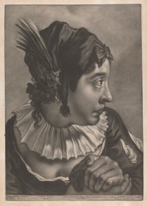 Retrato de uma mulher a usar uma pena