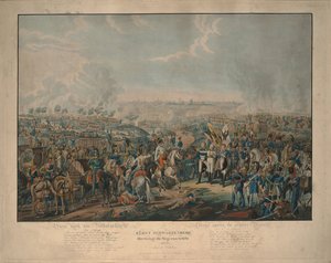 Após a Batalha das Nações: Príncipe Schwarzenberg trazendo notícias da vitória em 18 de outubro de 1813 de Johann Lorenz Rugendas the Younger