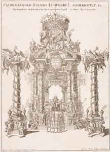 Andaime Funerário para o Imperador Leopoldo I na Igreja Agostiniana de Viena, 1705 de Johann Lucas von Hildebrandt