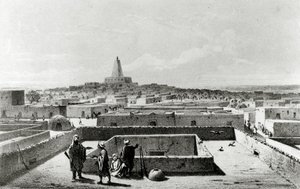 Timbuktu do Terraço da Casa dos Viajantes, de &39;Viagens e Descobertas na África do Norte e Central&39; publicado em 1857-58