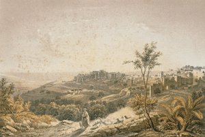 Vista de Jerusalém. Gravura por Bernatz e outros - Steinkopk JF Editore de Johann Martin Bernatz