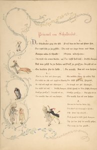 Folhas de Versos: Priamel vom Schuldenbot, final do século XVIII - início do século XIX. de Johann Martin Usteri