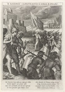 São João de Capistrano lidera as forças cristãs no cerco de Belgrado, 1615 de Johann Matthias Kager