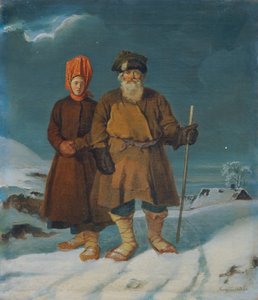 Casal camponês russo de Johann Matthias Ranftl