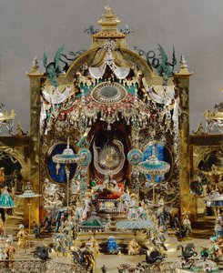 A corte de Deli no aniversário do Grande Moghul Aureng-Zeb ... (ouro e esmalte) de Johann Melchior Dinglinger