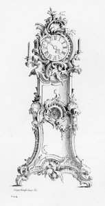 Design para um relógio Longcase, c.1750 de Johann Michael Hoppenhaupt