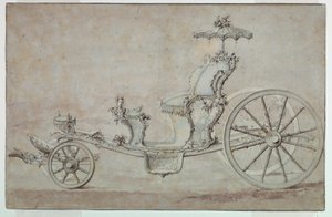 Desenho, Projeto de um Cabriolet, antes de 1750 de Johann Michael Hoppenhaupt II