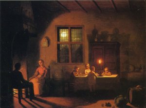 Noite em casa, 1867 de Johann Mongels Culverhouse