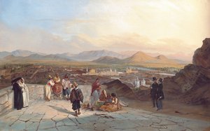 Santiago do Chile do Morro de Santa Lúcia olhando para o oeste, 1841 de Johann Moritz Rugendas