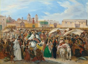 Mercado da Independência, Lima, 1843 de Johann Moritz Rugendas