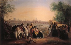 Vista de Lima ao longo do Rio Rimac. Pintura de Johann Moritz Rugendas (1802-1858). 1843.