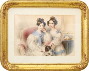 Retrato duplo das arquiduquesa Maria Teresa 1816-1867 e Maria Karoline 1825-1915, 1832.