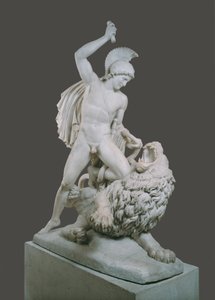 Bellerophon em batalha com os Chimeira de Johann Nepomuk Schaller