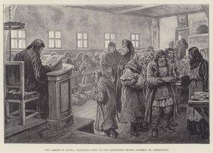 A fome na Rússia, dispensando sopa no convento de Alexander Nevsky, São Petersburgo de Johann Nepomuk Schonberg
