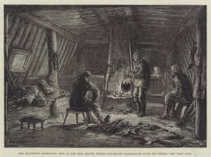 A expedição Jeannette, cabana na boca de Lena, onde o tenente Danenhauer viveu seis semanas de Johann Nepomuk Schonberg