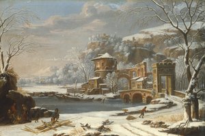 Paisagem de inverno, 1674 de Johann Oswald Harms