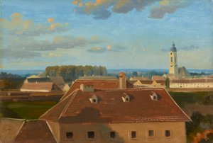 Vista sobre o Schanzel para o Augarten de Johann Peter Krafft