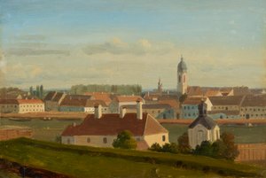 Vista sobre o Canal do Danúbio para Leopoldstadt de Johann Peter Krafft