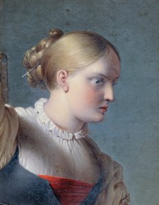 Retrato de uma rapariga a meio comprimento (estudo para "Hermann e Dorothea") de Johann Peter Krafft