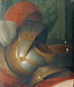 Capacete e escudo redondo de Johann Peter Krafft