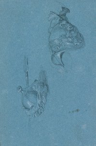 Estudos de capacete de Johann Peter Krafft